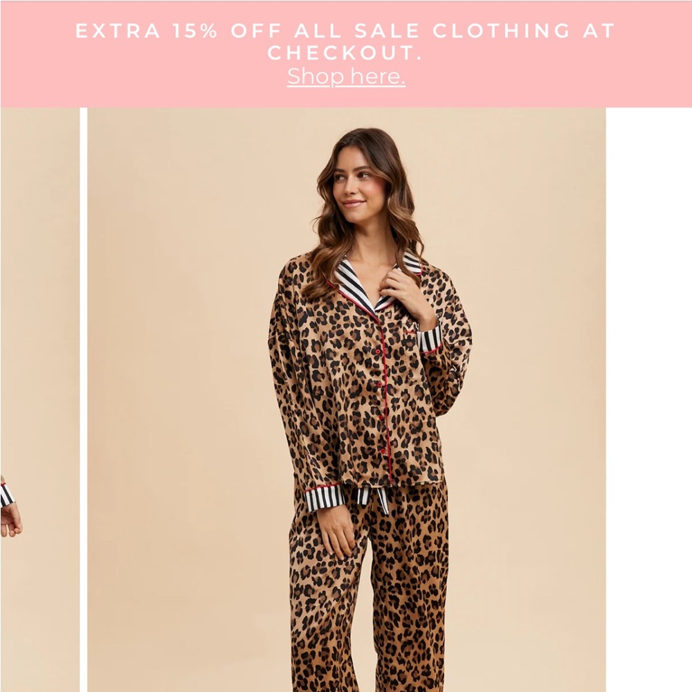 Brown and Black Leopard Print Pajama Set - Picture 11 of 14